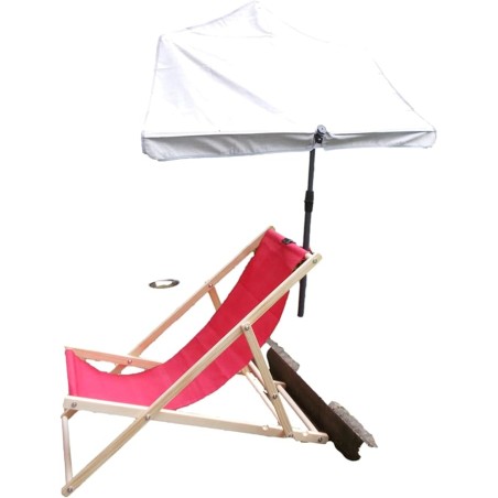 MADE IN BW - HOLLY UV Sonnenschutzfächer weiss für Stuhl/Liege und Halter 360° drehbar