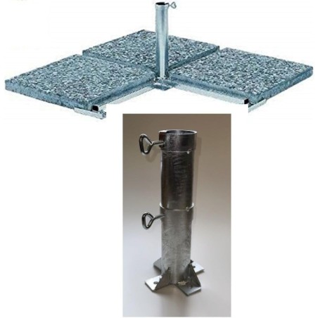 MADE IN BW - STABIELO Sicherheits Plattenschirmständer Duo für 40er Platten und 60er Stöcke