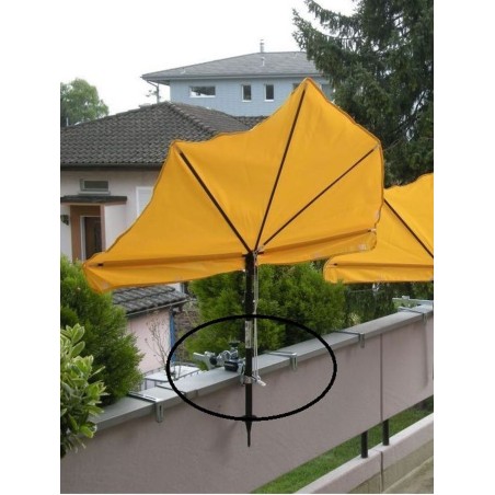 Exclusive HOLLYMAT B fan umbrella yellow with balcony bracket for parapets up to 195mm