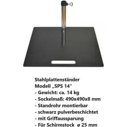 STABIELO Anti-Stolper Metall Plattenständer für Stöcke bis 25mm Durchmesser