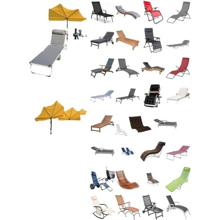 HOLLY DUO-MASTERHOLDER Halterung mit UV-SCHUTZ-FÄCHERSCHIRM Farbe gelb an Liegen Stühle Tische Balkone