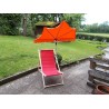 HOLLY DUO-MASTERHOLDER holder with UV-PROTECTION FAN SHADE color orange for loungers, chairs, tables, balconies