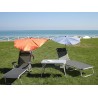 HOLLY DUO-MASTERHOLDER holder with UV-PROTECTION FAN SHADE color orange for loungers, chairs, tables, balconies