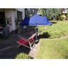 HOLLY DUO-MASTERHOLDER mount with UV-PROTECTION FAN SHADOWS color navy blue for loungers, chairs, tables, balconies
