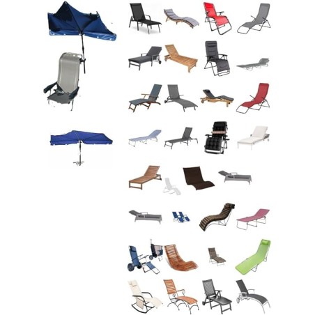 HOLLY DUO-MASTERHOLDER Halterung mit UV-SCHUTZ-FÄCHERSCHIRM Farbe marineblau an Liegen Stühle Tische Balkone