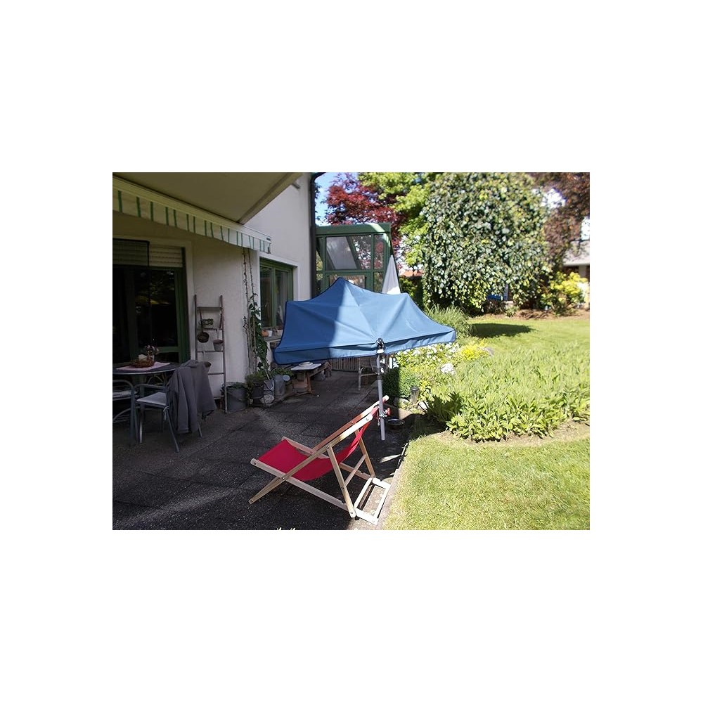 HOLLY DUO-MASTERHOLDER Halterung mit UV-SCHUTZ-FÄCHERSCHIRM Farbe jeans an Liegen Stühle Tische Balkone