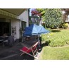 HOLLY DUO-MASTERHOLDER mount with UV-PROTECTION FAN SHADOWS, color jeans, for loungers, chairs, tables, balconies