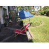 HOLLY DUO-MASTERHOLDER mount with UV-PROTECTION FAN SHADOWS, color jeans, for loungers, chairs, tables, balconies
