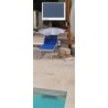 HOLLY DUO-MASTERHOLDER mount with UV-PROTECTION FAN SHADOWS, color jeans, for loungers, chairs, tables, balconies