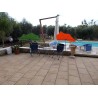 HOLLY DUO-MASTERHOLDER holder with UV-PROTECTION FAN SHADE, light green, for use on loungers, chairs, tables, balconies