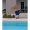 HOLLY DUO-MASTERHOLDER Halterung mit UV-SCHUTZ-FÄCHERSCHIRM Farbe beige an Liegen Stühle Tische Balkone