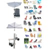 HOLLY DUO-MASTERHOLDER holder for CHAIR BEACH with UV protection fan shade color white and 360° GVC multi-holder