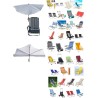 HOLLY DUO-MASTERHOLDER holder for Chair Beach with UV-PROTECTION FAN SHADOWS, natural color and 360° GVC multi-holder