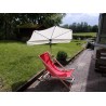 HOLLY DUO-MASTERHOLDER with UV-protection fan umbrella, color white, for loungers, chairs, balconies, spread 70mm