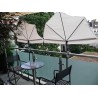 HOLLY DUO-MASTERHOLDER with UV-protection fan umbrella, color natural, for loungers, chairs, balconies, spread 70mm