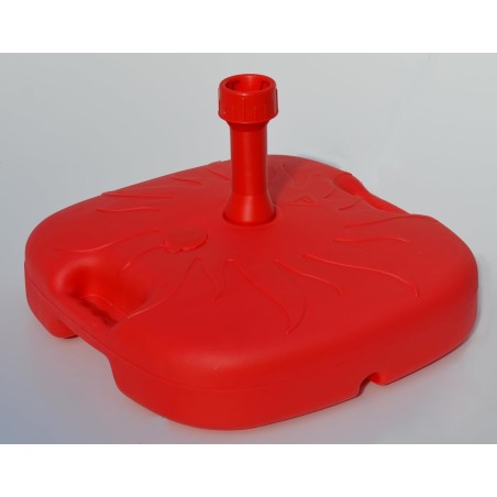 STABIELO UV PE Sonnenschirmständer rot 18kg zum Füllen mit Wasser / Sand für Schirmstöcke bis 32 mm Durchmesser