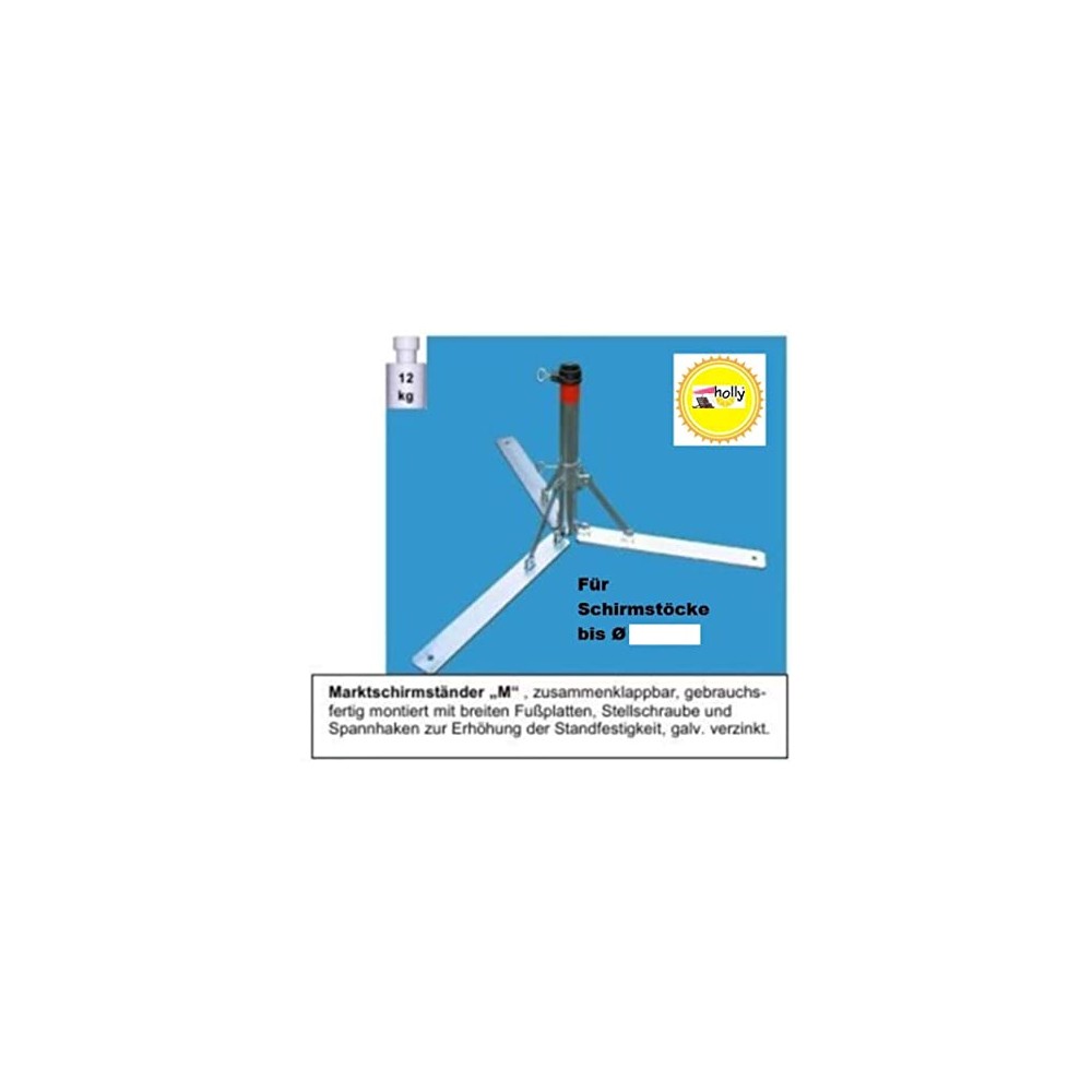 HOLLY STABIELO Sonnenschirmständer aus 4mm deutschem Stahl, klappbar Modell M40