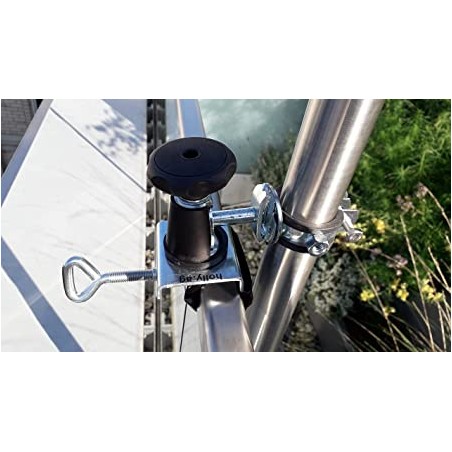 HOLLY duo masterholder, 360° rotatable umbrella holder made of bright galvanized steel