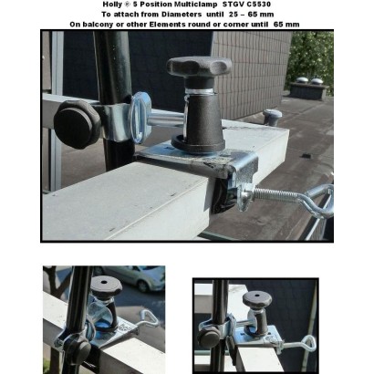 HOLLY-STABIELO umbrella holder, 360° rotatable, with stainless steel sleeve