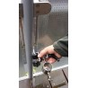 HOLLY-STABIELO balcony umbrella holder made of bright galvanized steel