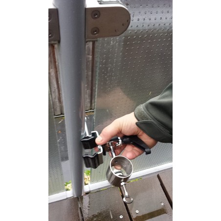 HOLLY-STABIELO balcony umbrella holder made of bright galvanized steel