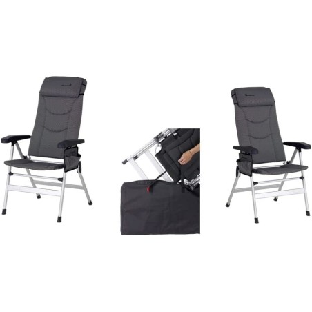 2 pieces of STABILO folding chair Thor, light grey, exclusive with transport bag