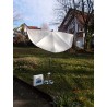 HOLLY STABIELO Fan umbrella yellow with umbrella base, sun protection UV 50 and floor spike