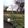 HOLLY STABIELO Fan umbrella natural with umbrella base, sun protection UV 50 and ground spike