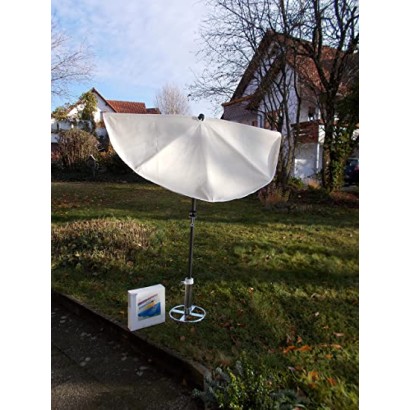 HOLLY STABIELO Fan umbrella white with umbrella base, sun protection UV 50 and floor spike