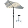 HOLLY STABIELO Fächerschirm weiß mit Schirmunterstock, Sonnenschutz UV 50 und Bodenspieß