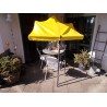 HOLLY STABIELO Fan umbrella yellow with umbrella pole and sun protection UV 50