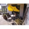HOLLY STABIELO Fan umbrella yellow with umbrella pole and sun protection UV 50