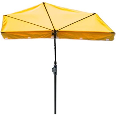 HOLLY STABIELO Fan umbrella yellow with umbrella pole and sun protection UV 50