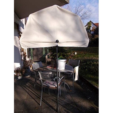 HOLLY STABIELO Fan umbrella natural with umbrella base and sun protection UV 50