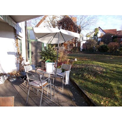 HOLLY STABIELO Fan umbrella natural with umbrella base and sun protection UV 50