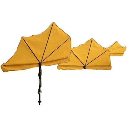 HOLLY STABIELO Fan umbrella yellow with parapet bracket and sun protection UV 50