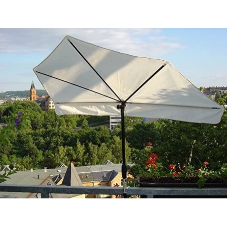 HOLLY STABIELO Fan umbrella natural with parapet bracket and sun protection UV 50
