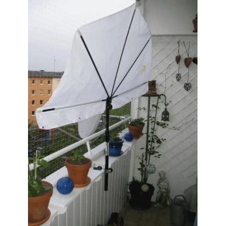 HOLLY STABIELO Fan umbrella white with parapet bracket and sun protection UV 50