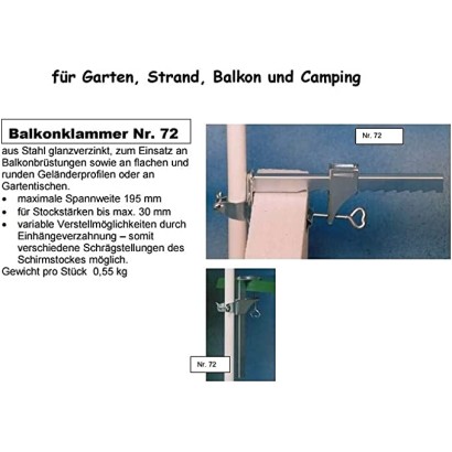 HOLLY STABIELO Fan umbrella white with parapet bracket and sun protection UV 50