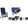 2 pieces HOLLY STABIELO XXL aluminum chairs, super wide, dark blue