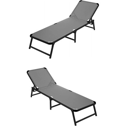 HOLLY-STABIELO Exklusiv-Liegen-Set grau mit Liege, Fächerschirm natur und Duo-GVC Universalhalter