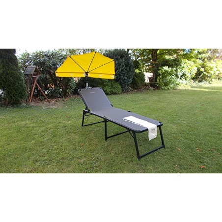 HOLLY-STABIELO Exclusive grey lounger set with lounger, yellow fan umbrella and Duo-GVC universal holder